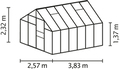 Växthus Merkur 9900 Svart Glas Sockel 9,9 m² Vitavia